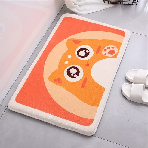 알럽홈 애니멀페이스 현관 욕실 바닥 매트, 35오렌지발바닥