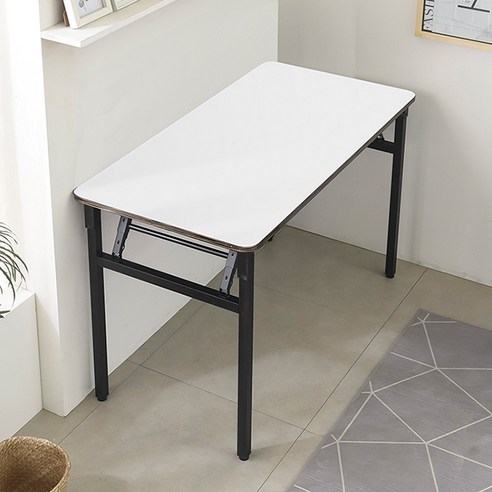 블랙 철제 다리 접이식 테이블 800 x 450 mm, 화이트 Best Top5