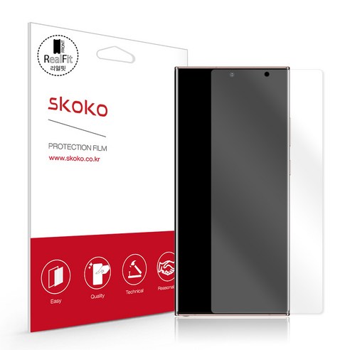 스코코 풀커버 리얼핏 휴대폰 액정보호필름 2p 세트, 1세트