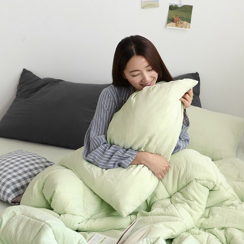 소프트 머랭 에어워싱 베개커버 2p, 라임모히또