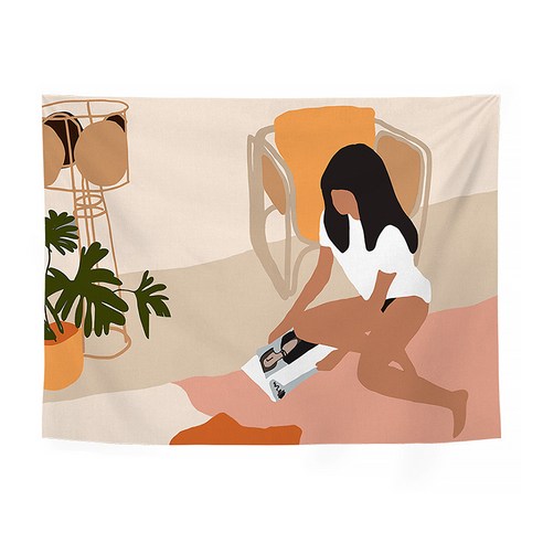 알럽홈 브릭컬러 일러스트 태피스트리, GT3944