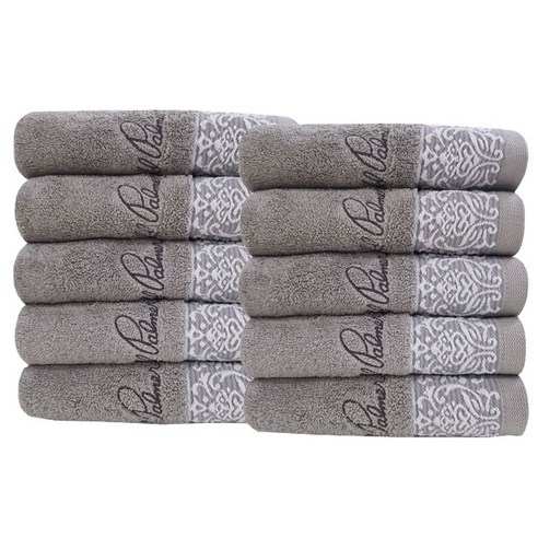 아놀드파마 선물용 2 럭셔리 세면타올 200g 30수 면사, 그레이, 10개
