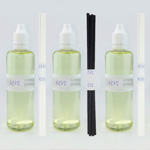 락향 디퓨저 리필 105ml x 3p + 발향스틱 15p, 썬샤인그린머스크