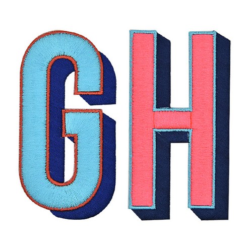 패션포인트 자수 와펜 알파벳입체 세트 대, G, H, 1세트