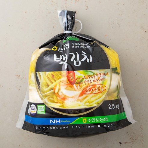 남한강김치 충북인증 우리농산물로 만든 백김치, 2.5kg, 1개