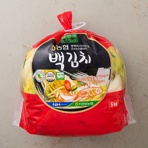 남한강김치 충북인증 우리농산물로 만든 백김치, 5kg, 1개