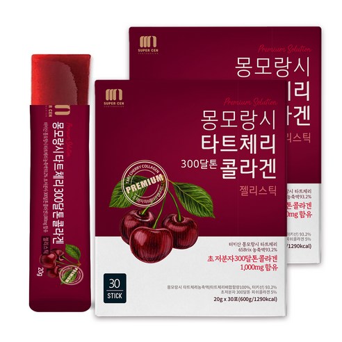 슈퍼쎈 몽모랑시 타트체리 300달톤 콜라겐 젤리스틱, 20g, 60개