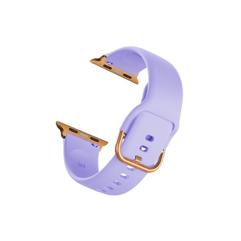 비쉐르 골드 버클 라운드 애플워치 2 실리콘 밴드 스트랩 42mm, 바이올렛, 1개