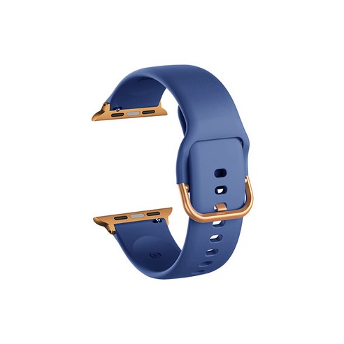 비쉐르 골드 버클 라운드 애플워치 1 실리콘 밴드 스트랩 42mm, 블루, 1개