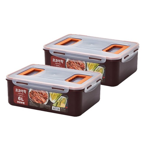 코코아락 진공밀폐 김치통, 6L, 2개