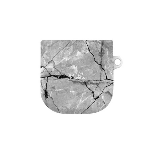 갤럭시 버즈 라이브 마블 스톤 원바디 하드케이스 + 후크링, 갤럭시버즈 라이브, Gray Marble