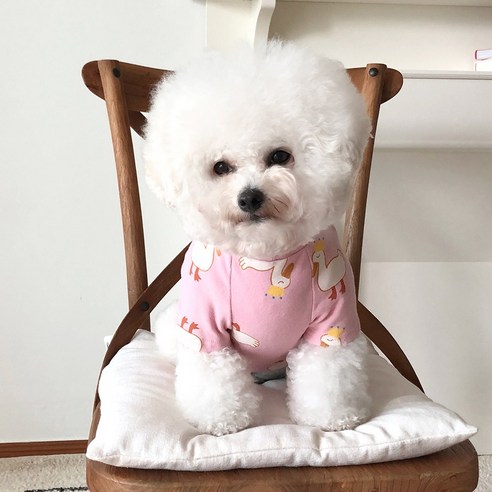 바이담수미 오리 강아지 티셔츠, 핑크