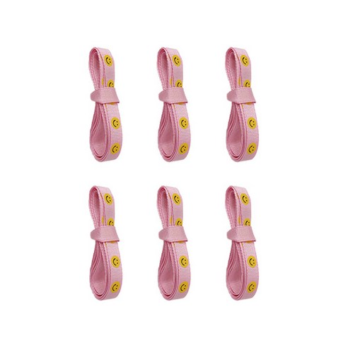 스마일 단면골지 리본끈 폭 1cm 6p, 핑크, 200cm