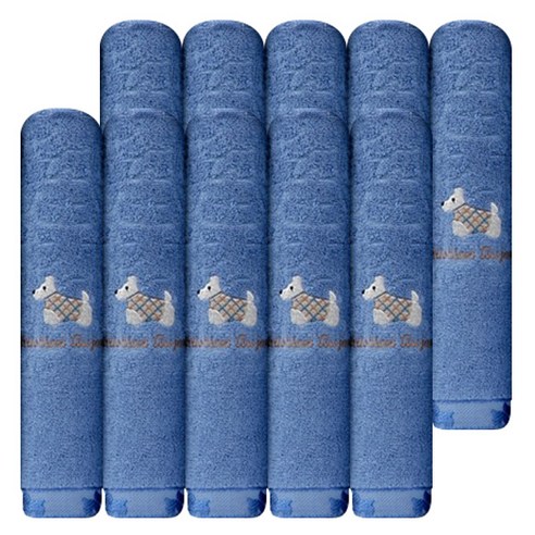 발렌티노크리스티 아가타 세면타월 150g 30수 면사, 진블루, 10개