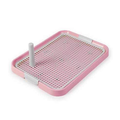 기둥 컴팩트 강아지 배변판, 핑크, 1개