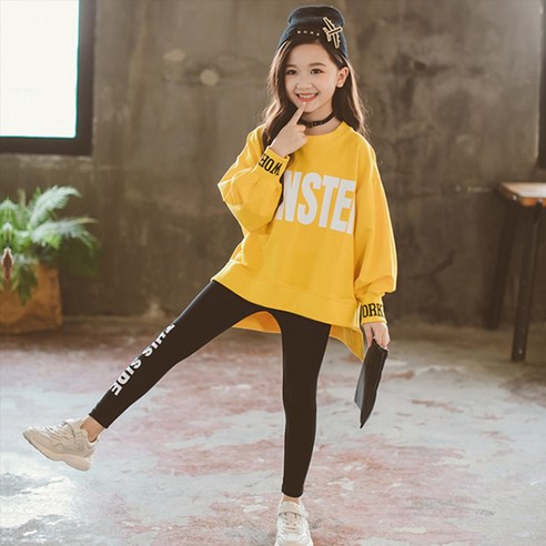 베베몽스토리 아동용 패션걸 루즈핏 레깅스 상하의 세트