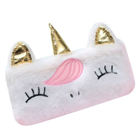 레인보우 유니콘 필통 FREE 20 x 9.5 cm, 화이트, 1개
