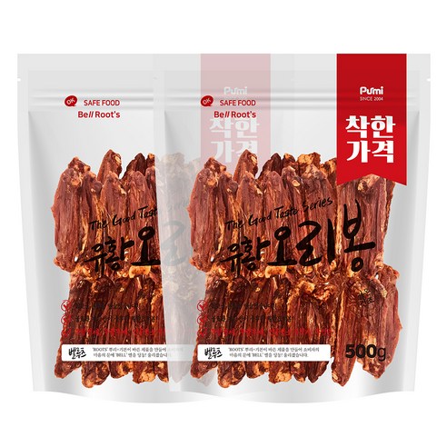 벨루츠 수제 유황오리봉 강아지간식 500g, 2개
