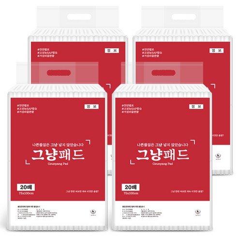 딩동펫 강아지 그냥 배변패드 20p, 4세트