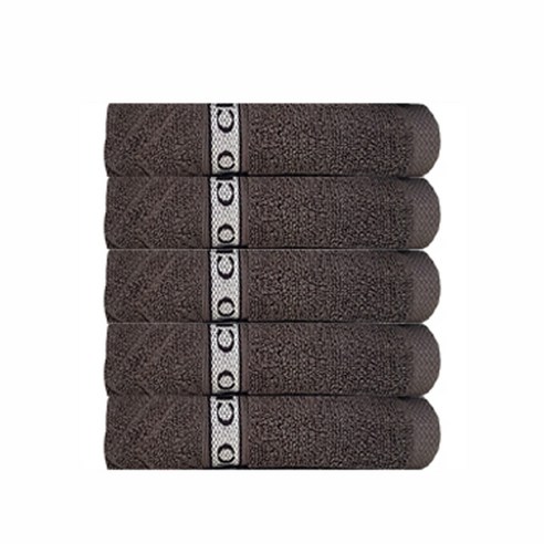 발렌티노크리스티 30수 헤링본 세면타월 120g, 브라운, 5개