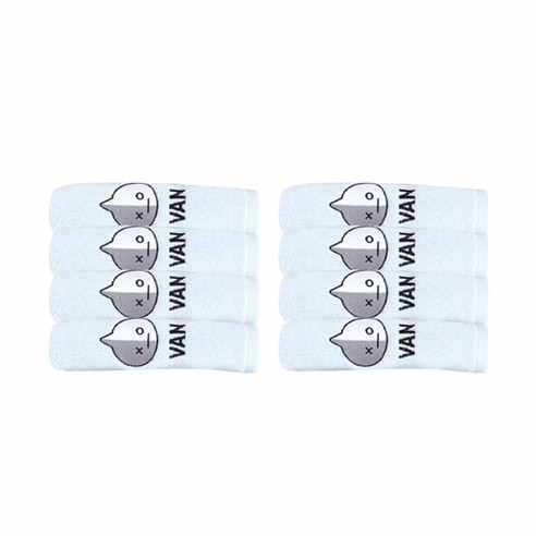 BT21 페이셜 네임 세면타올 140g 30수 면사, 반, 8개