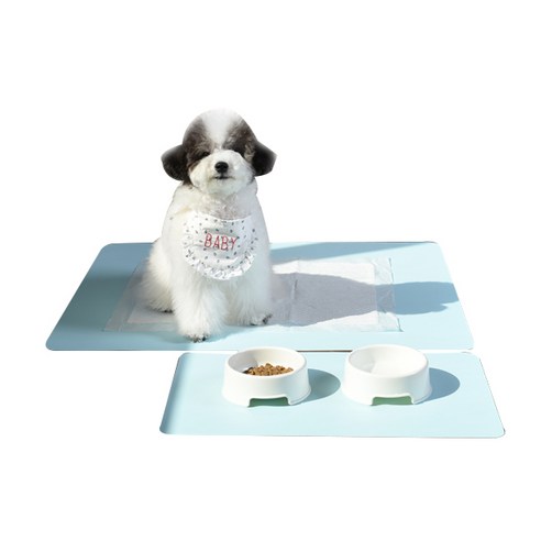 언더펫 강아지 착매트 배변판 대형 + 식기매트, sky blue(배변판), 1세트