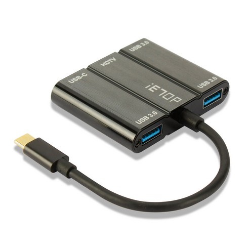 이탑 Type C USB 3.0 허브 HDMI C타입 멀티 커넥터 ET-M3000, 블랙