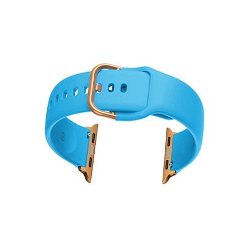 비쉐르 애플워치 5 골드 버클 라운드 V2 실리콘 밴드 스트랩 40mm, 스카이, 1개
