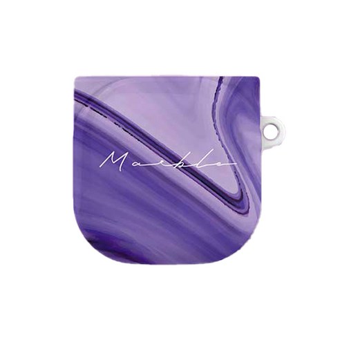 갤럭시 버즈 라이브 마블 원바디 하드케이스 + 후크링, 갤럭시버즈 라이브, Marble Purple