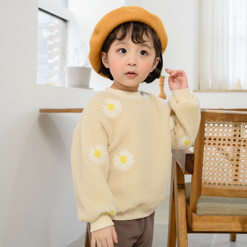 라라아망 여아용 플라워자수 티셔츠