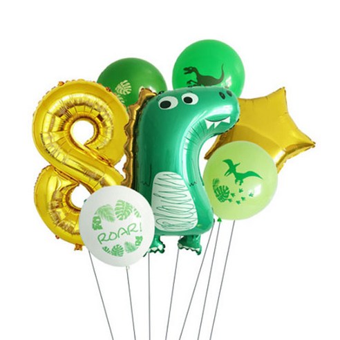이모쿠비 생일파티 숫자풍선세트, 공룡 8, 1세트