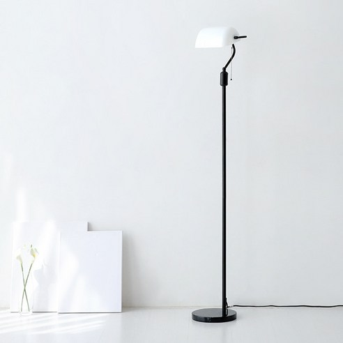 마켓비 BANKERS 장스탠드 E26 KS1477F, 앤틱블랙 + 화이트