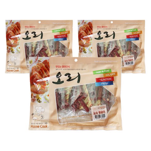 홈쿡 강아지 간식 400g, 오리탱글이, 3개