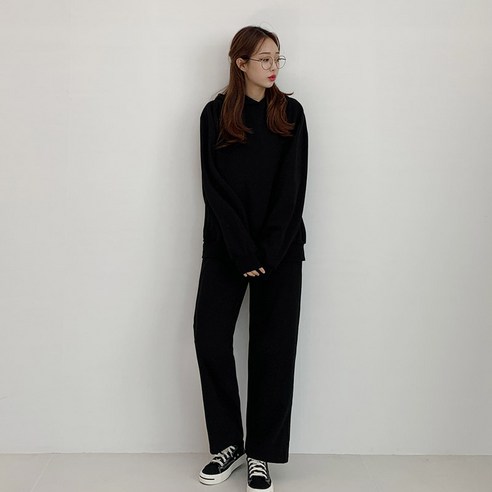 오키진 여성용 크러쉬 후드 트레이닝 상하의 세트