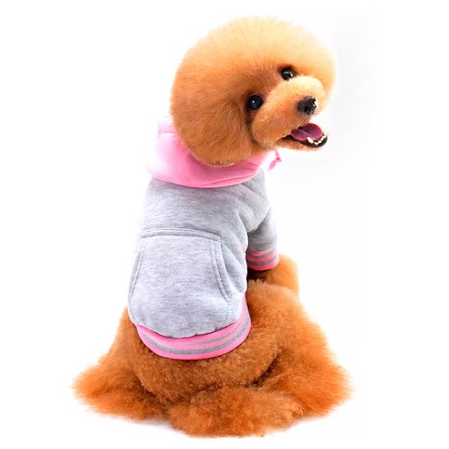 알럽펫 반려동물 벨벳 후드 포켓 운동복, 그레이