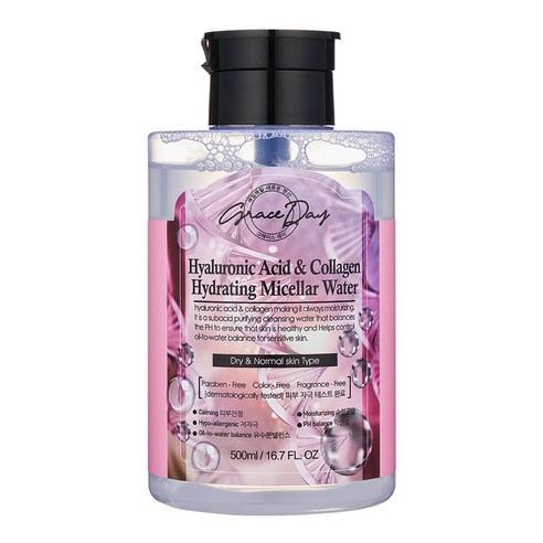 그레이스데이 히아루론 앤 콜라겐 하이드레이팅 미셀라 클렌징워터, 500ml, 1개  Best 5
