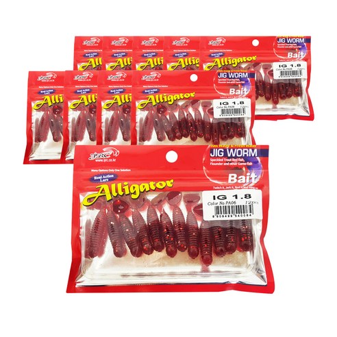 JIG WORM IG1.8 낚시 루어 12p x 10개, PA06, 1.4g