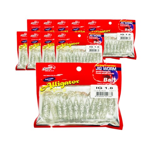 JIG WORM IG1.8 낚시 루어 12p x 10개, PA38, 1.4g