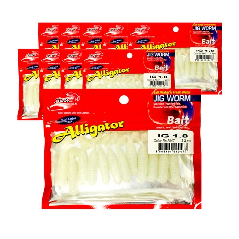JIG WORM IG1.8 낚시 루어 12p x 10개, PA47, 1.4g