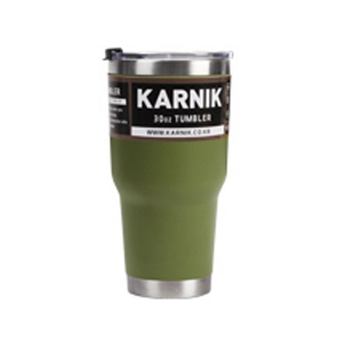 카르닉 이중진공 스테인리스 보온보냉 텀블러, 카키, 900ml, 1개