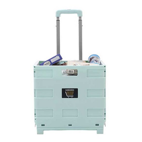 바네스데코 접이식 핸드카트 + 덮개 50L 35kg, 민트, 1세트