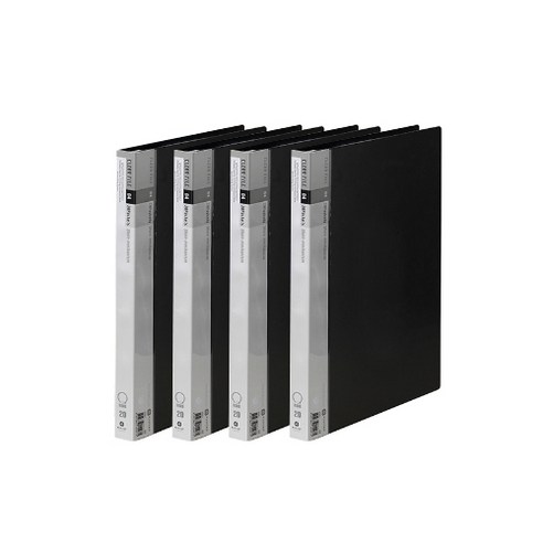 문화산업 PP 3공 O링 클리어화일 F551-7, 흑색, 4개