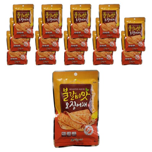 불갈비맛 오징어채, 18g, 15개