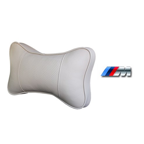 에이비씨파츠 차량용 고급가죽 목쿠션 베이지, BMW-M