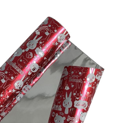 티나피크닉 선물포장지 비닐 허니베어 20m, 빨강색, 1개