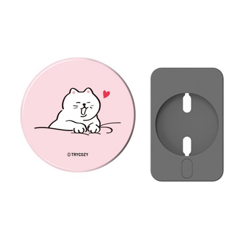 트라이코지 맥세이프 무선충전기 보호 커버 하드케이스, 뚱냥이_꾹꾹이, 1개