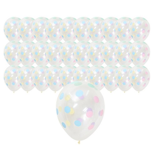 셈퍼텍스 도트 클리어 파스텔 잉크 풍선 30cm, 혼합색상, 50개