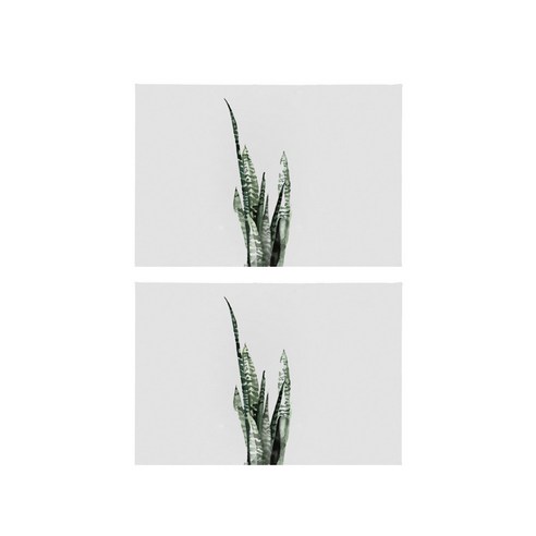 빈테리어 나뭇잎 일러스트 린넨 테이블매트 2p, 14, 30 x 45 cm, 2개