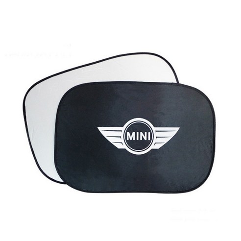 미니쿠퍼 2세대 선루프 햇빛가리개, 블랙 + 화이트(로고), 2개