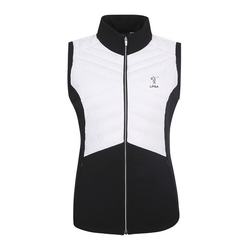 엘피지에이 여성용 배색 져지 하이브리드 다운 골프 베스트 L204VT751P